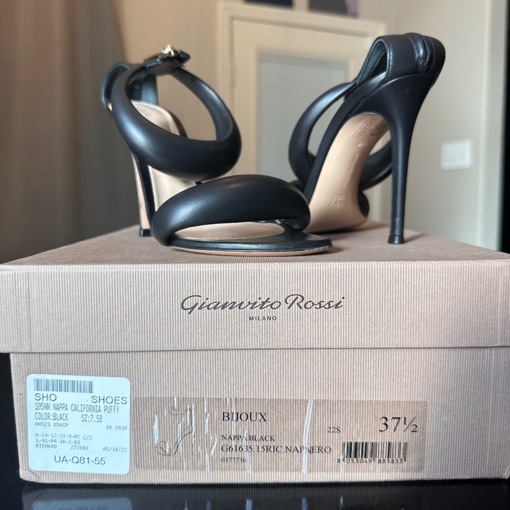 Gianvito Rossi Bijoux Puffy Napa Ankle- Cuff High Heal Sandals